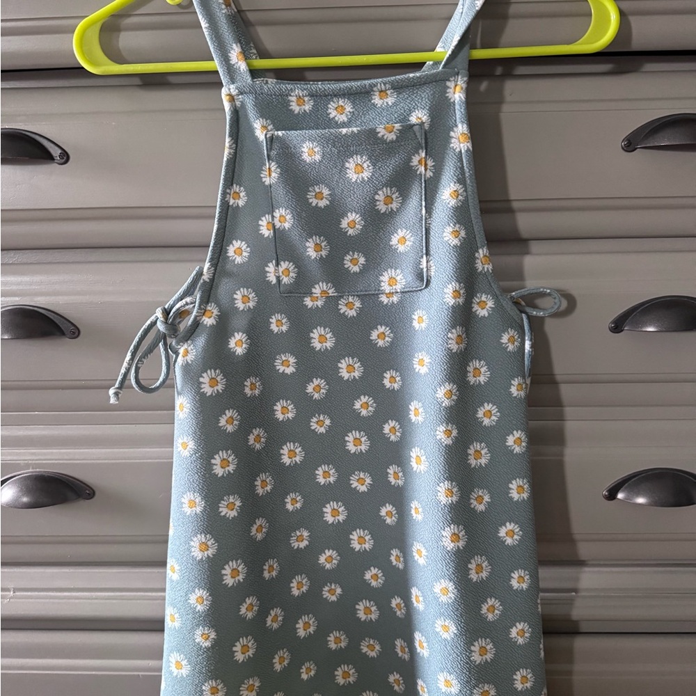 Kids Daisy Print Sleeveless Casual Dress - Blue
